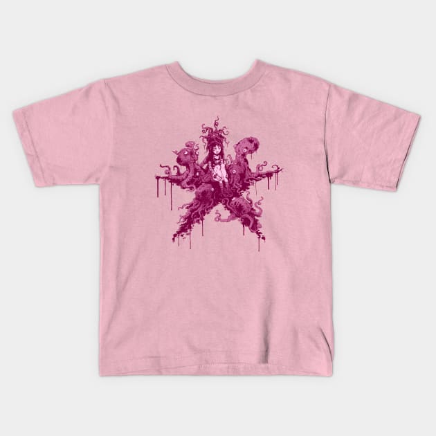 Octopus Girl Kids T-Shirt by JimBryson